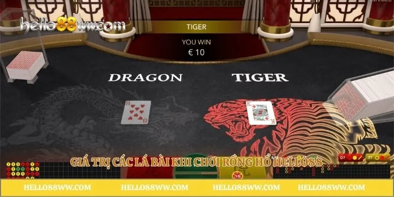 Giá trị các lá bài khi chơi rồng hổ Hello88